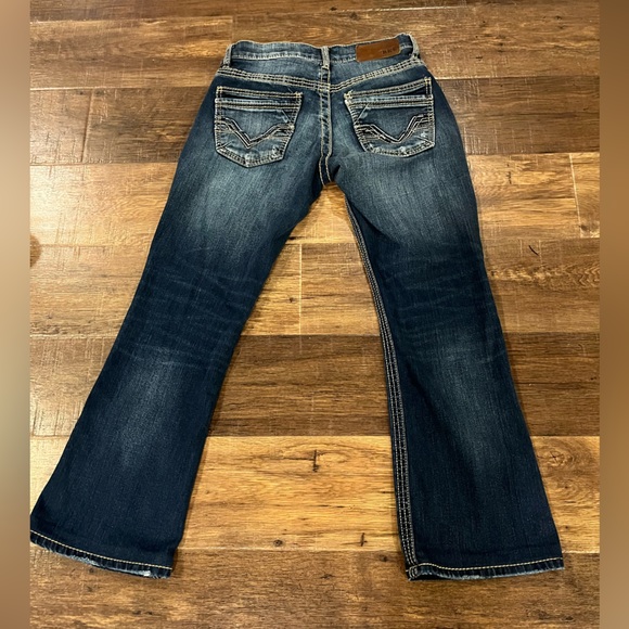 BKE Jeans Mens Blue Fulton Bootcut Buckle Denim Casual 27x30 Double Back Pockets - Picture 3 of 5